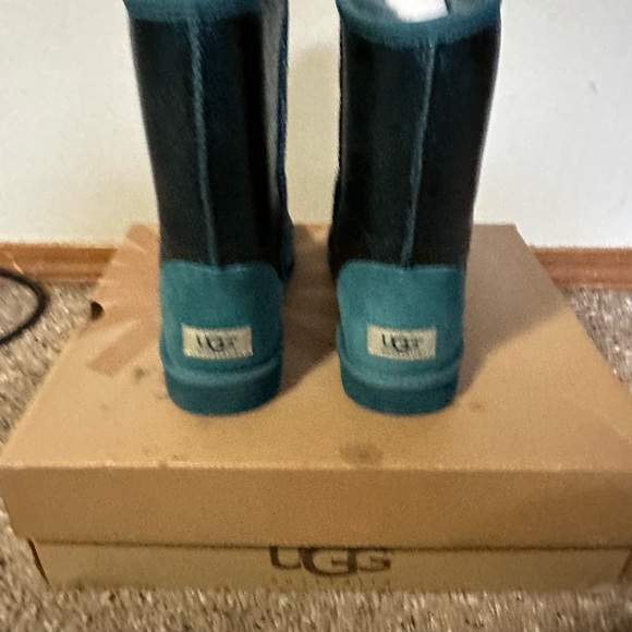 Classic UGG Short Metallic Green Boot - Picture 4 of 7